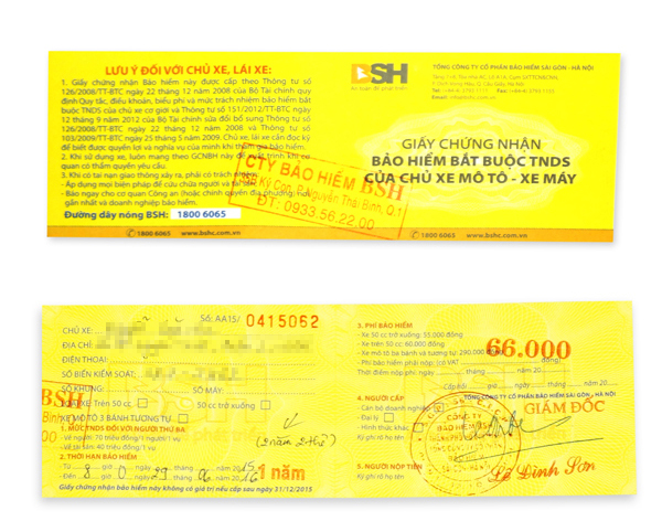 Motorbike insurance paper