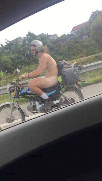 foreigner driving naked