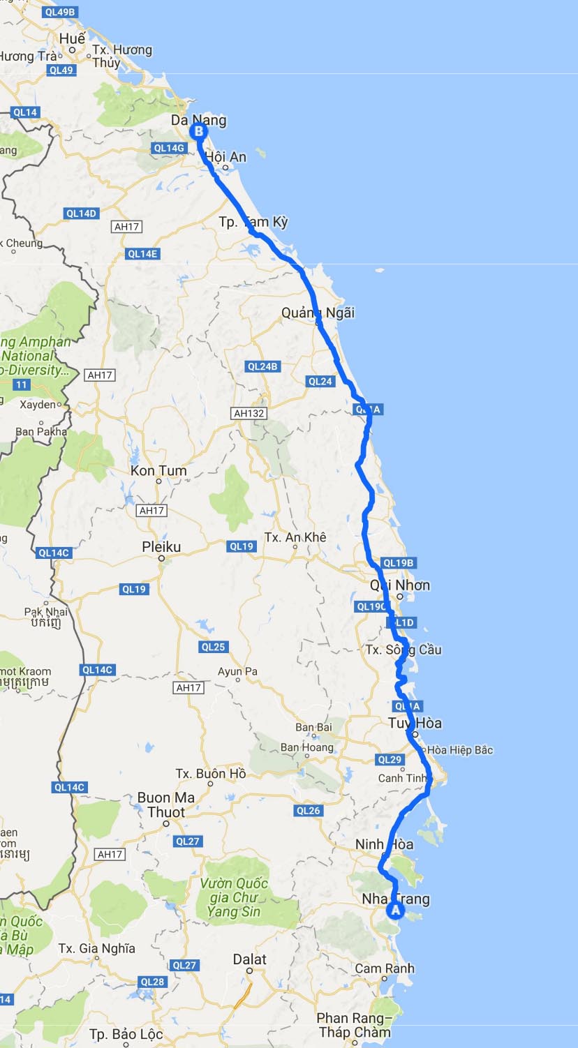 Vietnam Routes And Maps By Motorbike Tigitmotorbikes - Nha Trang To Da Nang vietnam routes and maps by motorbike tigitmotorbikes - nha trang to da nang