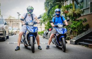 two guys on two Yamaha Exciter 150cc ready to hit the road