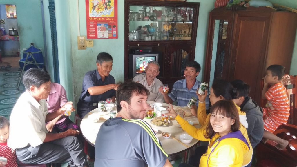 drinking with the Vietnamese locals