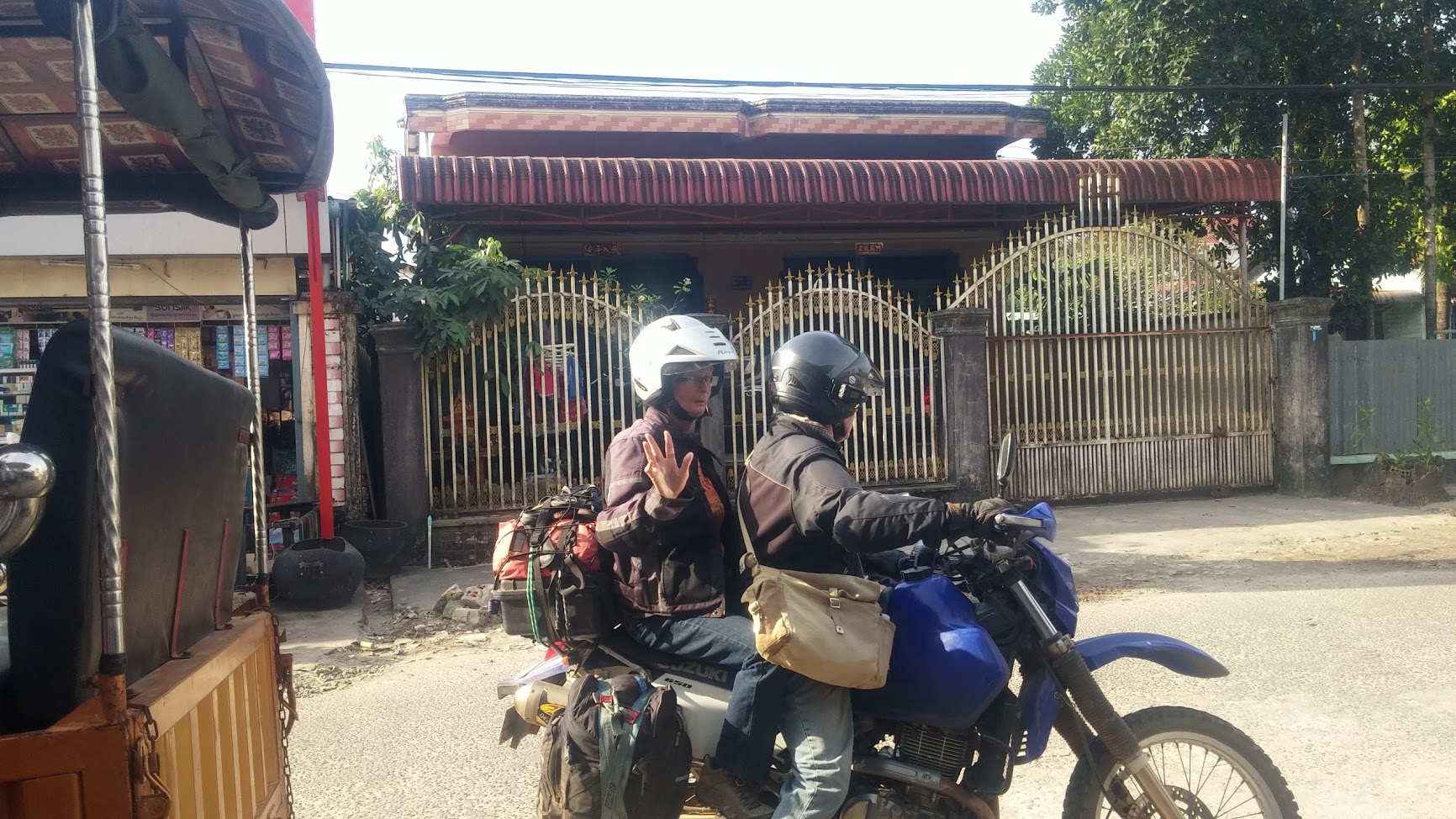 Adventure motorbikers, traveling and crossing borders