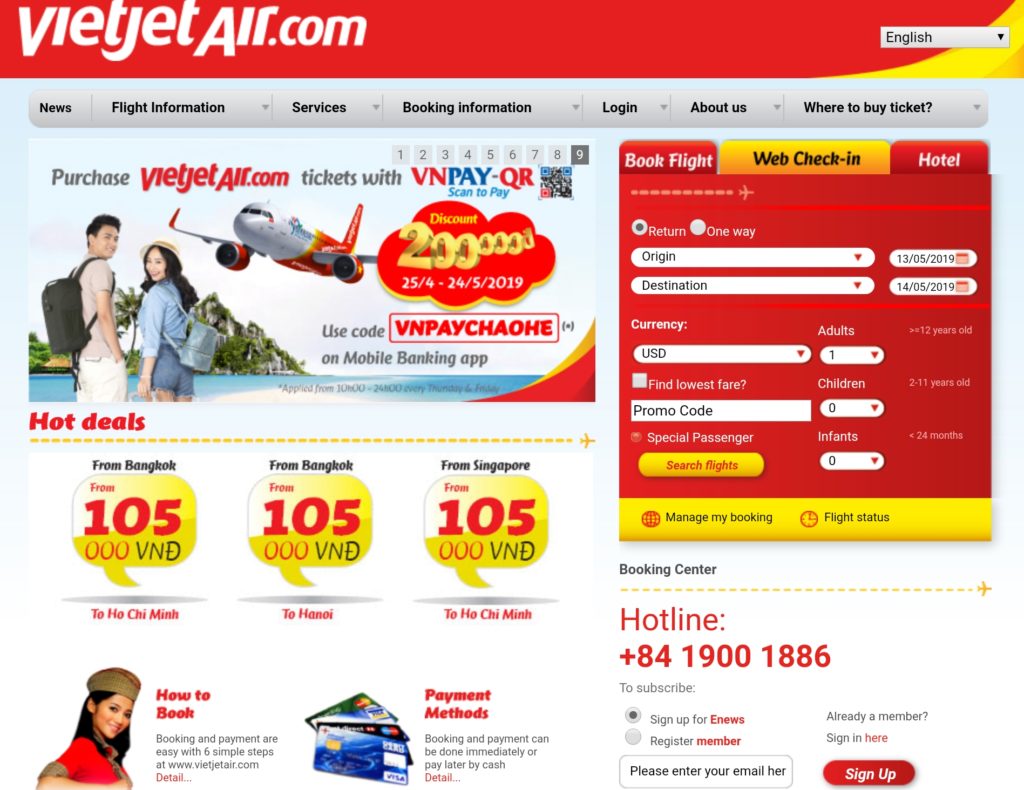 VietJet Home Page