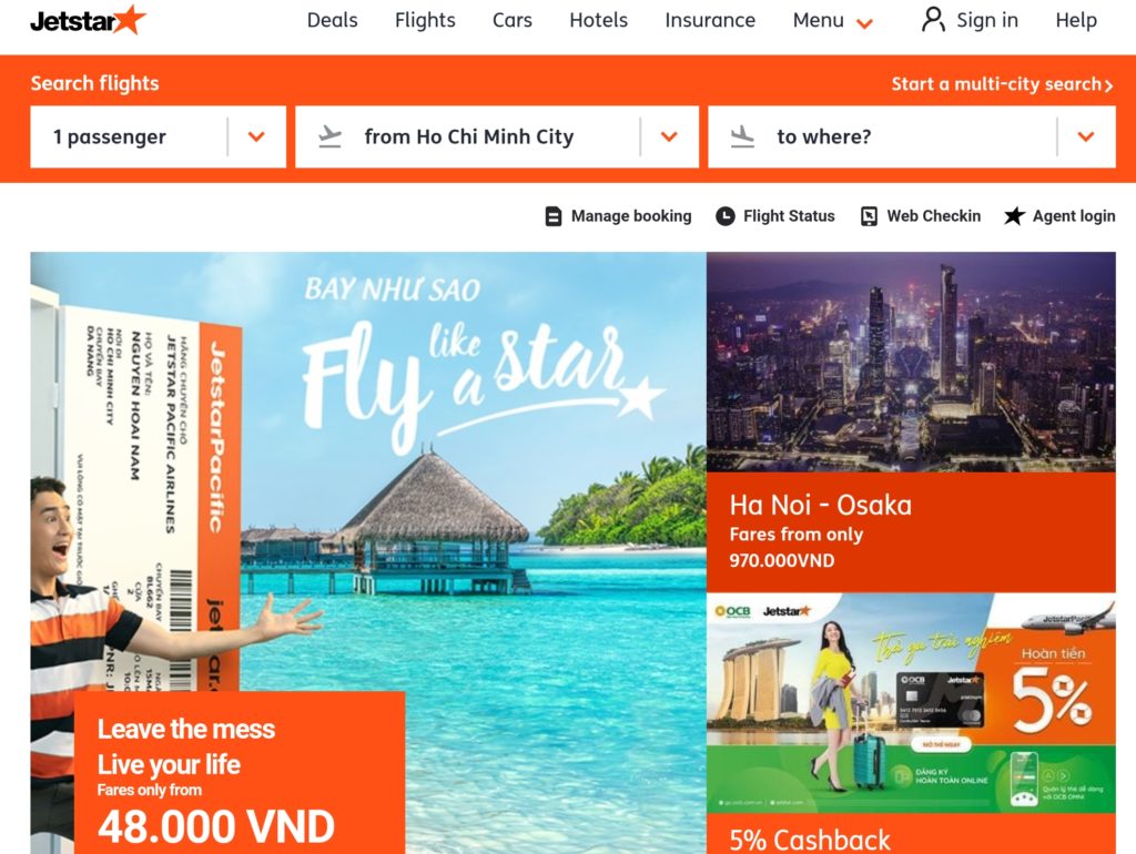 Jetstar Home Page