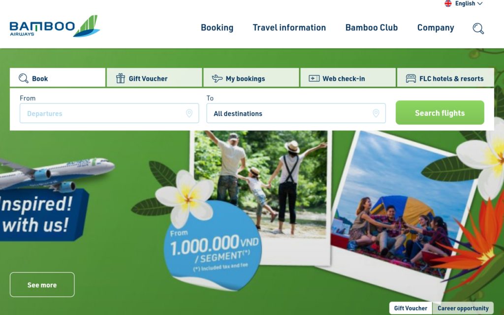 Bamboo Airlines Home Page