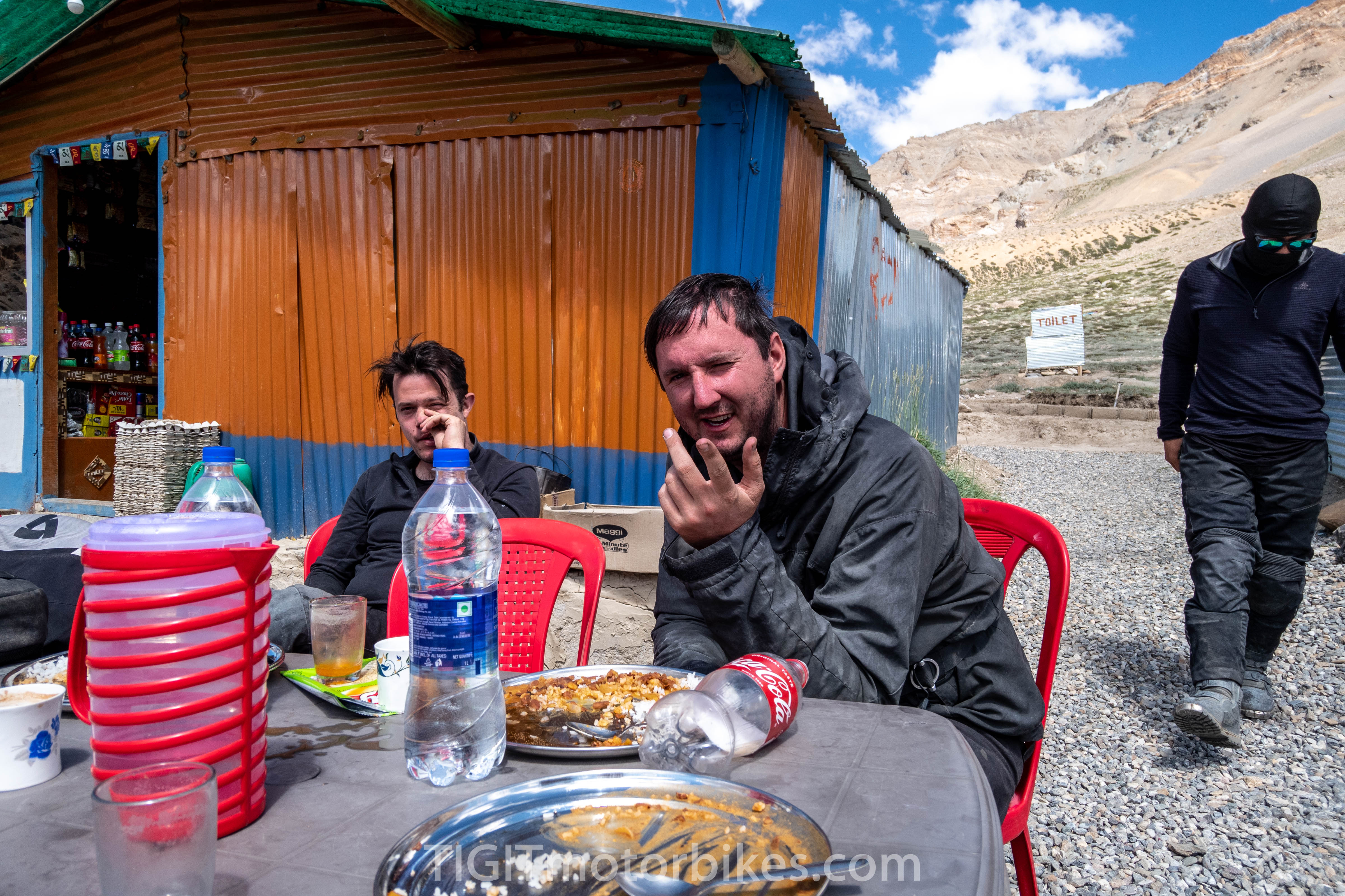 A high altitude meal in the Himalayas