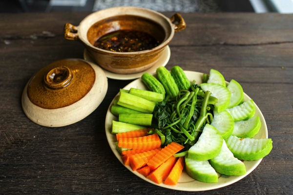 Caramelised fish sauce and vegetables