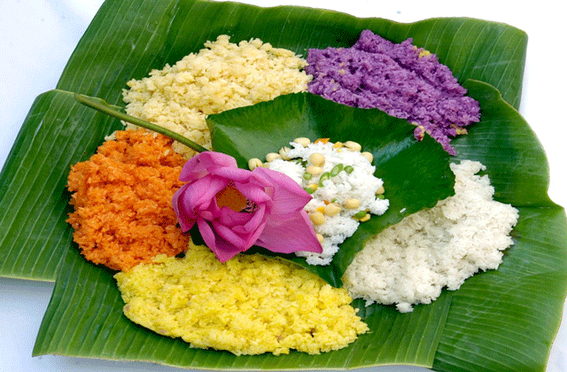 Seven colour sticky rice