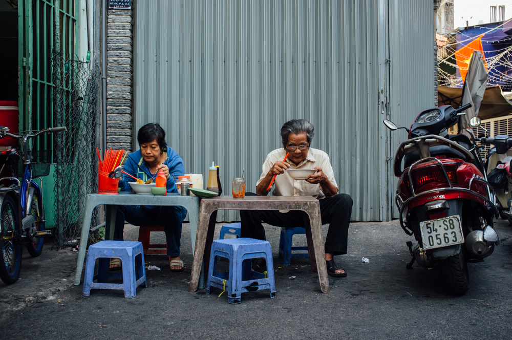 Street food eating Street stall