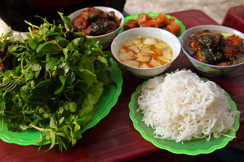 Meat and noodles Bun Cha Hanoi